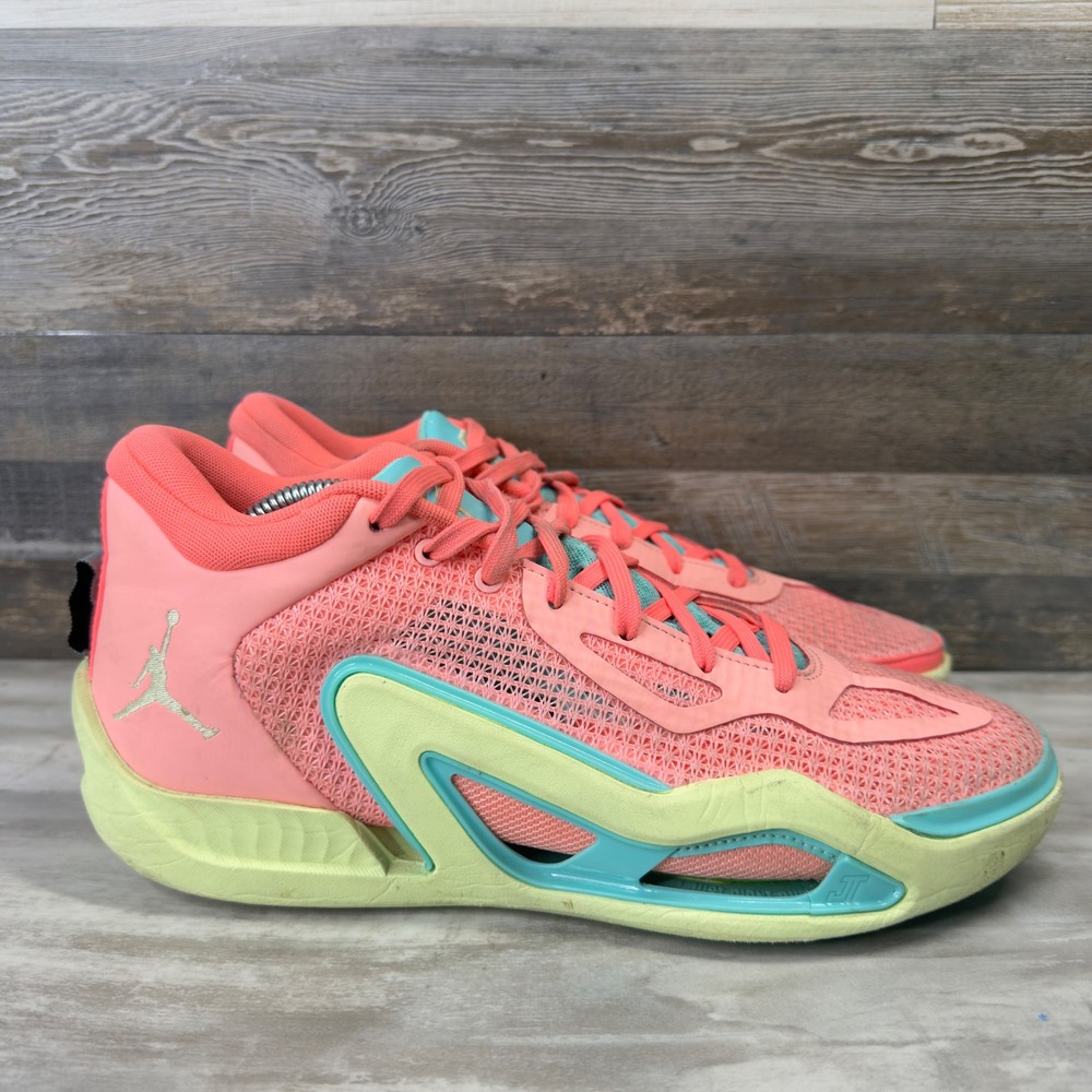 Jordan Tatum 1 Pink Lemonade Mens Basketball Shoes DX6733-600 Pink Green Size 8